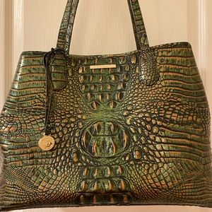 Brahmin handbag in metallic green
